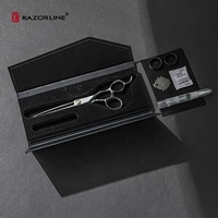 Ciseaux de coiffure professionnels AK36B en acier inoxydable VG10 du Japon, 62-63 HRC, pour droitiers, avec manche décalé – Nouveauté !