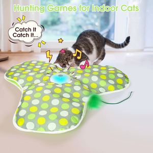 Jouet interactif pour chat cache-cache, baguette mobile dissimulée avec plume, jouet automatique rechargeable pour chaton d'intérieur, jouet oiseau volant pour chat - Product Image 5