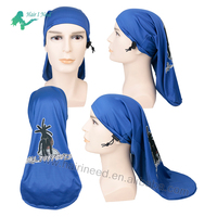 Bonnet de nuit extra long personnalisé avec logo pour tresses, dreadlocks, cheveux bouclés naturels avec cordon réglable
