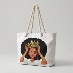 Bolso de Hombro de Lona para Mujer con Cremallera, Gran Capacidad, Estampado, para <span class=keywords><strong>Compras</strong></span>, Viajes, Trabajo Diario, Venta al por Mayor del Fabricante - Product Image 4