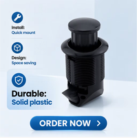 Loquet à pression poli avec bouton escamotable pour portes et tiroirs de camping-cars, remorques, bateaux, yachts – Installation facile