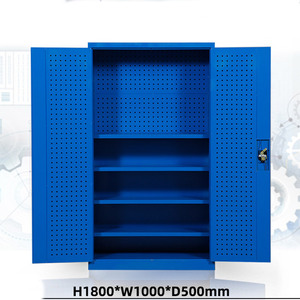 <span class=keywords><strong>Armoire</strong></span> à outils robuste, boîte à outils d'atelier, panneau de rangement à trous carrés pratiques, structure intérieure personnalisée - Product Image 4