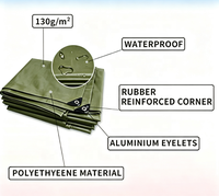 Bâche en PE imperméable de 90 g/m² de couleur verte et de 90 g/m² de couleur vert foncé, résistante et robuste pour l'extérieur