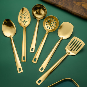 Stainless steel spatula and utensil set, frying spatula, soup ladles, oil strainer, rice scoop, <b>cake</b> spatula, ladle, soup - Product Image 3