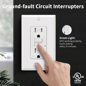 Venta al por mayor GFCI 15 AMP 125V toma 220V American 110V autoprueba puesta a tierra GFI GFCI salida dual socket TR con logotipo personalizado - Product Image 2