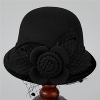 Chapeau melon d'hiver chaud personnalisé pour femme, en tissu polyester/coton, élégant pour mariage, fête, église, pêche - Vente en gros