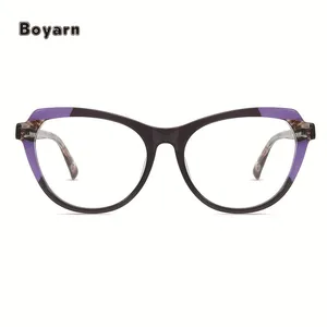 博雅恩女士时尚眼镜批发定制时尚眼镜供应商超大眼镜架醋酸纤维