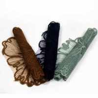 Dentelle à Bordure Brodée de Paillettes Florales, Couleur Personnalisée, Design Populaire, 100% Polyester, Largeur 25cm, pour Abaya