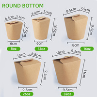 Boîte à emporter en papier kraft jetable, biodégradable et recyclable, pour nouilles, frites et snacks