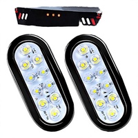 Feux arrière ovales blancs Nilight de 6 pouces, 2 pièces, 10 LED, 12V, 10W, étanches IP67, feux de recul/arrière pour camion, camping-car, caravane