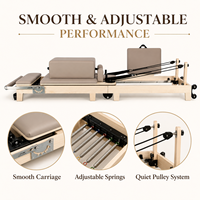 Machine de Pilates Reformer pliable et réglable en bois d'érable, gain de place, avec roues, écologique, pour la maison et les studios de fitness