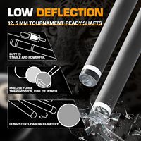 Stik Biliar Banly Carbon Fiber Center Joint 1/2 Split Pool Cue 12.5mm Time Crystal Tip Low Deflection Profesional Kotak Hadiah