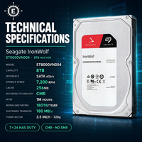 Pour Seagate IronWolf NAS 8TB 7200RPM SATA 6Gb/s 256MB 3.5 pouces Disque dur interne ST8000VN004 CMR