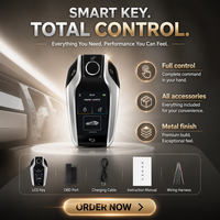 Kunci Mobil Pintar LCD Layar Sentuh OBD 4 Tombol Start/Stop untuk Mercedes Benz Chevrolet Aluminium Alloy Keyless Entry CF618