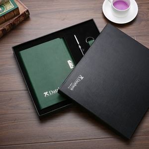 ชุดของขวัญสมุดโน้ตปกแข็ง PU สำหรับธุรกิจ BSY Exquisite พร้อมพวงกุญแจ ที่ใส่บัตร ปากกา กระดาษ 100 แผ่น 100 แกรม ชุดของขวัญสำหรับสำนักงาน - Product Image 1