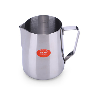 YAMI 600cc 350cc <span class=keywords><strong>Pichet</strong></span> à lait en acier inoxydable pour mousse de lait et latte art, récipient métallique avec échelle interne - Product Image 1