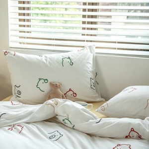 100% dệt kim bông Duvet cover <span class=keywords><strong>Set</strong></span> in phim hoạt hình mô hình mềm được trang bị tấm ga trải giường với gối bao gồm Duvet cover - Product Image 6