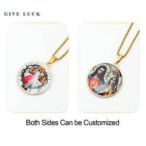 Kerah Catolico Kalung Baja Tahan Karat Bijoux bulat bijaoux Pendentif Foto Liontin Foto Liontin Foto Liontin Katolik Kalung Liontin - Product Image 4