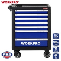 Juego de Herramientas Mecánicas WORKPRO 193PC BMC-Tray, Caja de Herramientas con Ruedas, Carro de Herramientas con Ruedas, Kit de Herramientas con Gabinete