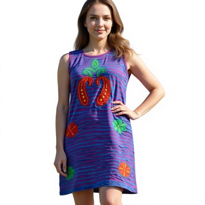 Women's Hosiery Blast Boho Gypsy Dress Natural Waist Digital Printing Cotton Sleeveless Summer High Fashion Trendion - Product Image 1
