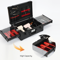 Valise de Barbier Professionnelle en Alliage d'Aluminium, Boîte de Transport Portable pour Barbier (Sans Outils)