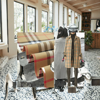 Tissu Sergé 100% Coton Teint en Fil Peigné 150 g/m² à Carreaux Classiques Imperméable pour Chemises, Robes et Jupes Garçons et Filles