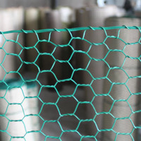 Grillage en fer galvanisé hexagonal de calibre 12 filet PVC enduit pour volières d'oiseaux poulaillers Gabions