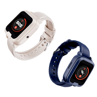 EV06 Montre pour handicapés visuels 4G GPS WiFi LBS Position Alarme de chute SOS Telecare Moniteur de santé avec bande en silicone
