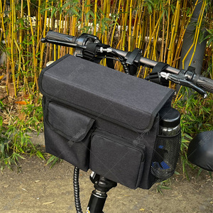 Bolsa para scooter eléctrico con portavasos, color negro, bolsa de almacenamiento para scooter eléctrico, cesta frontal para uso general - Product Image 1