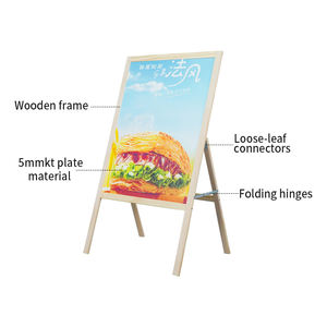 Papan tanda portabel kayu dengan bingkai, untuk promosi toko kopi iklan dua sisi penggunaan dalam dan luar ruangan - Product Image 3