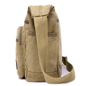PuAni Men's Shoulder Bag Canvas Large Capacity Chest Bag For Travel Commuting - Product Image 4