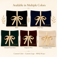 Pochette en velours personnalisée avec logo, sac cadeau à nœud en ruban pour vêtements, accessoires, écharpes, perruques, chapeaux, rangement, vente en gros, OEM