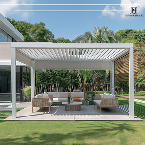 Gazebo de Aluminio de 3x3m con Techo Impermeable, Persianas, Marco de Aleación de Aluminio con Recubrimiento en Polvo, Ecológico <span class=keywords><strong>para</strong></span> Uso en Exteriores - Product Image 2