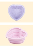 Bol pour chien en silicone en forme de cœur, personnalisé avec logo, vente en gros |   Mangeoire pliable pour animaux de compagnie, écologique |   Articles promotionnels pour animaux de compagnie à faible MOQ