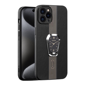 Dropshipping para <span class=keywords><strong>iPhone</strong></span> 15 14 13 <span class=keywords><strong>12</strong></span> 11 Pro magnético Litchi cuero trasero teléfono caso con soporte - Product Image 1