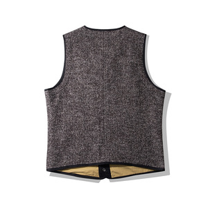 <span class=keywords><strong>Gilet</strong></span> Invernale da Uomo in Lana, Casual ed Elegante, Traspirante, Marrone <span class=keywords><strong>con</strong></span> Collo a Girocollo, per Abbigliamento Formale - Product Image 4