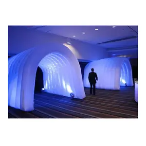 사용자 정의 거대한 광고 LED 빛 풍선 스포츠 터널 텐트 파티 이벤트 풍선 터널 입구