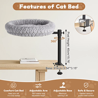 Lit pour chat en mousse à mémoire de forme, type grotte, à fixer sur bureau, perchoir surélevé – Fournitures durables pour animaux de compagnie, bureau à domicile, vente en gros, OEM