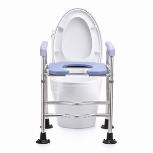 Rehausseur de toilettes Kunming en acier inoxydable, capacité 100 kg, avec barres d'appui pour personnes âgées et femmes enceintes - Product Image 3