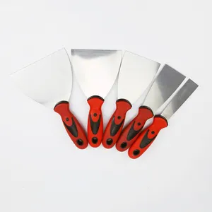工业油灰刀，带红色和黑色手柄1英寸-6英寸碳不锈钢