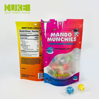 Sachet personnalisé en Mylar pour snacks, pochette autoportante en aluminium avec fermeture éclair, sac d'emballage en plastique refermable avec fenêtre transparente