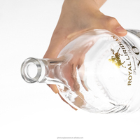 Botol Kristal Bebas Timbal untuk Minuman Keras, Bentuk Perut Besar, Lukisan Tangan Kustom untuk Whiskey Brandy Rum Vodka Tequila 750ml 1L