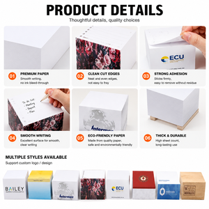 Custom Logo Paper Note Blocks Sticky Notes <b>Memo</b> <b>Pads</b> Square Writing Notes for Office School Packaging - Product Image 2