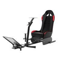 Siège de simulateur de course en cuir noir, siège de jeu pliable pour simulateur de course