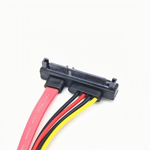 Cable de extensión de datos y alimentación Sata, 7 + 15 pines, macho a hembra, codo de 90 grados, núcleo de cobre para disco duro - Product Image 1
