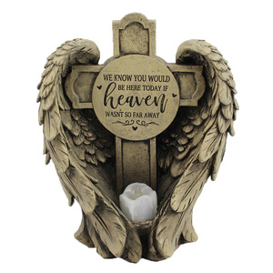 <b>Angel</b> <b>Wings</b> Cross Resin <b>Candle</b> Holder Commemorative Plaque Home Decoration - Product Image 4