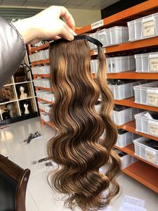 Extensión de Cola de Caballo de Cabello Humano Natural Sin Procesar, 100g, Cola de Caballo Completa, Cabello Brasileño con Clip, 22 Pulgadas, Color Natural, Remy - Product Image 2