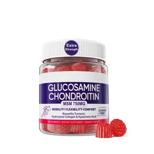 Enhanced Vitamin Bone and Joint Health Supplement in Gummy Candy Form Glucosamine Chondroitin Gummies Bear for Adult