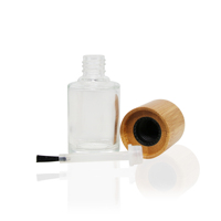 Botol Kosong Wadah Cat Kuku Kaca Transparan Bulat Kapasitas 5ml Mewah dengan Tutup Bambu