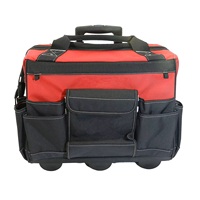 Sac fourre-tout organisateur de stockage d'électriciens Portable avec poignée télescopique sac à outils roulant étanche avec boîtier PC à roues